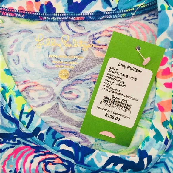 NWT Lilly Pulitzer Preston Dress Ocean Commotion - Picture 3 of 3